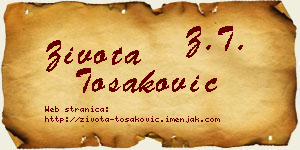 Života Tošaković vizit kartica
